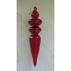 Melrose Red Glass Finial Drop‎ Ornament